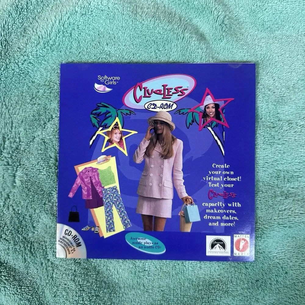Vintage 1997 Mattel Clueless CD Rom Sabrina Teenage Witch Game Windows PC‎ Mac